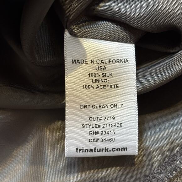 Trina Turk Silk A-Line Box Pleat Knee Length Silk Skirt Watercolor Plaid 4 NEW - Picture 6 of 6